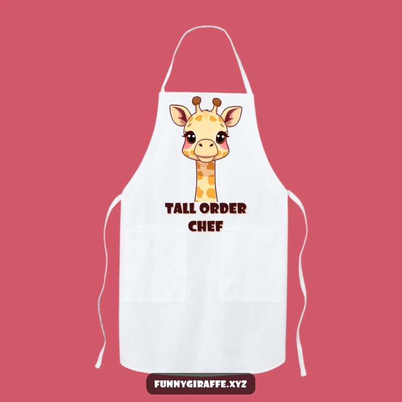 Funny Giraffe Apron - Cook with Curious Neck Extended Upwards