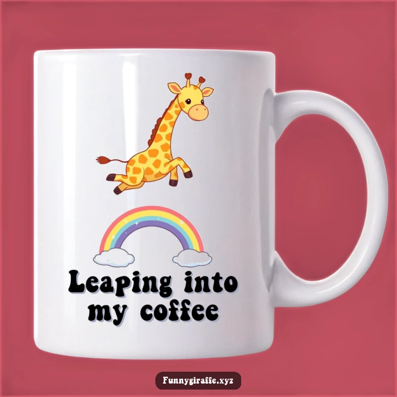 Funny Kawaii Giraffe Rainbow Leap Mug - Joyful Gift Idea