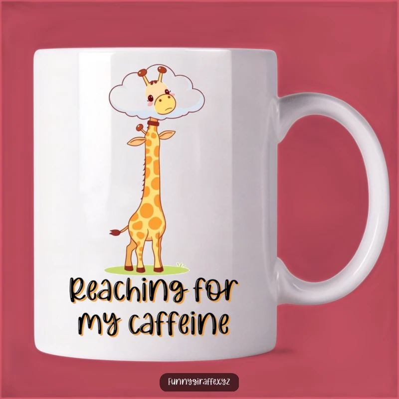 Funny Kawaii Giraffe Stretching Neck Gift Mug - Adorable Reach for Cloud