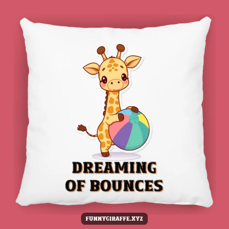 Funny Kawaii Giraffe Pillow - Cozy Up with Happy Ball Bouncing
