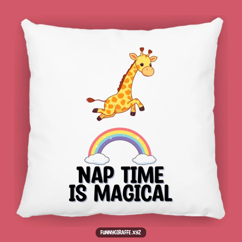 Funny Kawaii Giraffe Rainbow Pillow - Cozy Joyful Decor