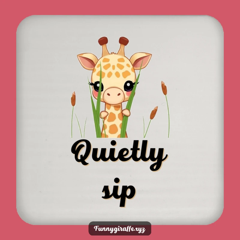 Funny Shy Giraffe Coaster - Discreet Protection for Surfaces