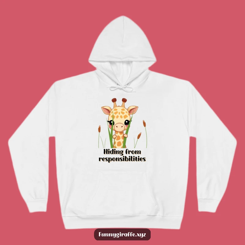 Funny Shy Giraffe Hoodie - Cozy Up While Peeking