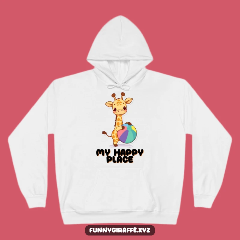 Funny Kawaii Giraffe Hoodie - Cozy Up with Happy Ball Bouncing