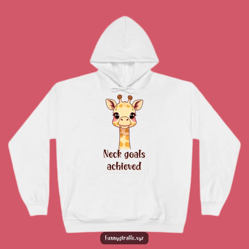Funny Giraffe Hoodie - Cozy Up with Curious Neck Extended Upwards