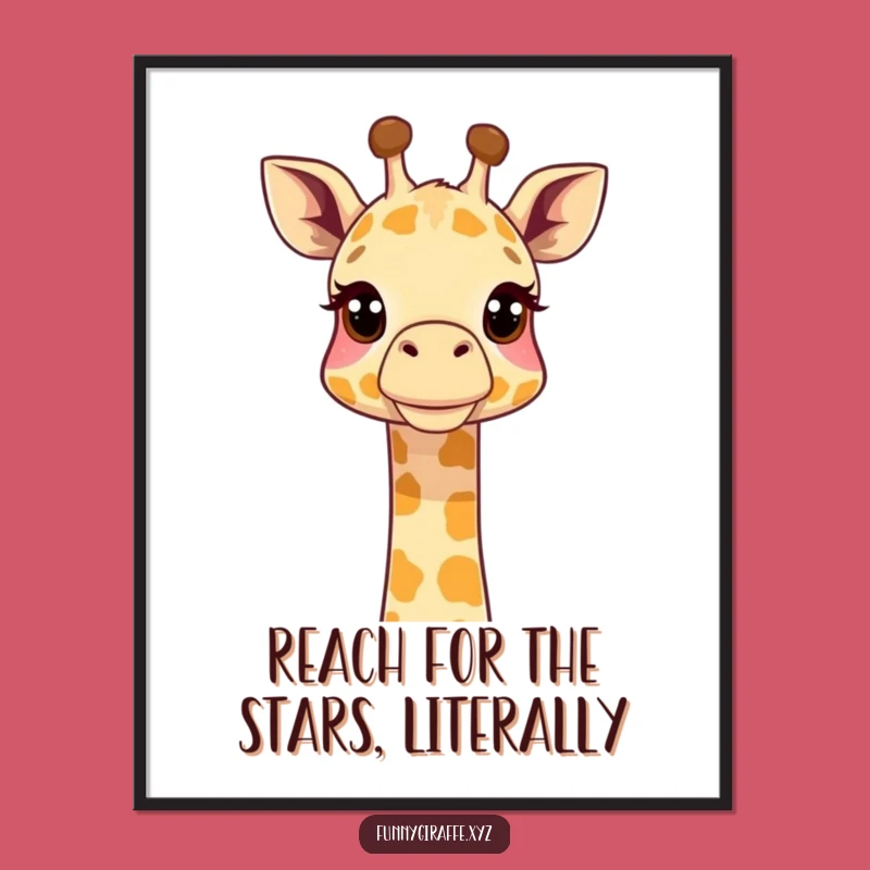Free Printable Wall Art: Curious Giraffe Neck Extended Funny Downloadable Art Gift