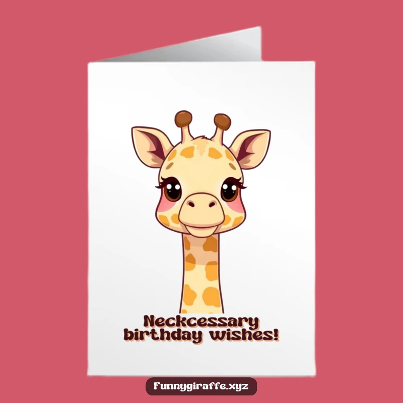 Free Printable Birthday Card: Curious Giraffe Neck Extended Funny Downloadable Gift
