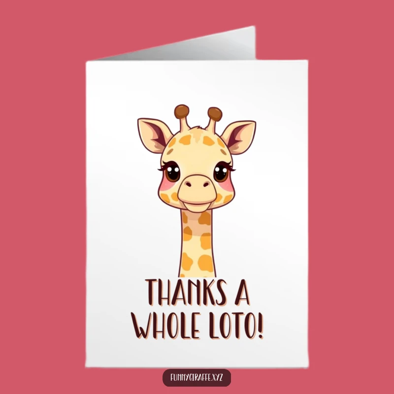 Free Printable Thank You Card: Curious Giraffe Neck Extended Funny Downloadable Gift