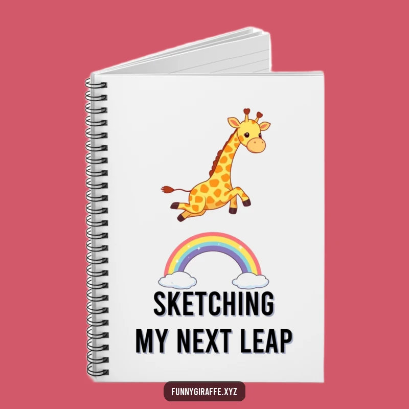 Funny Kawaii Giraffe Rainbow Notebook - Jot Down Happy Thoughts