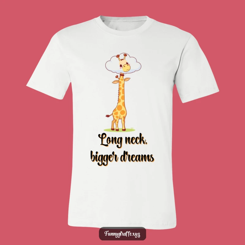 Funny Kawaii Giraffe T-Shirt: Hilarious Long Neck Reach for Cloud