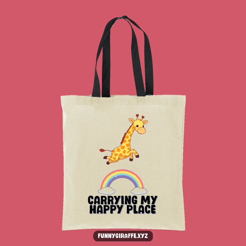 Funny Kawaii Giraffe Rainbow Tote Bag - Carry Your Cheer